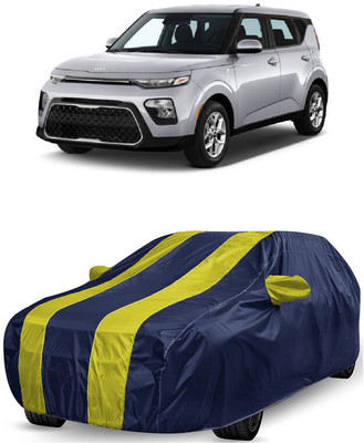 ANTOFY Car Cover For Kia Soul (With Mirror Pockets)(Yellow, Blue)