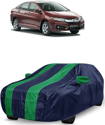 ANTOFY Car Cover For Honda City i DTec VX Option (With Mirror Pockets)(Green, Blue)