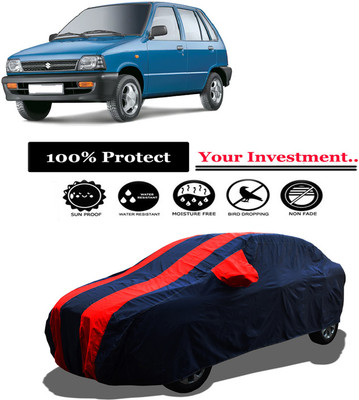 Amexride Car Cover For Maruti 800 AC BSII (With Mirror Pockets)(Red)