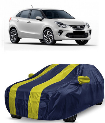 ANTOFY Car Cover For Toyota Glanza G Hybrid (With Mirror Pockets)(Yellow, Blue)