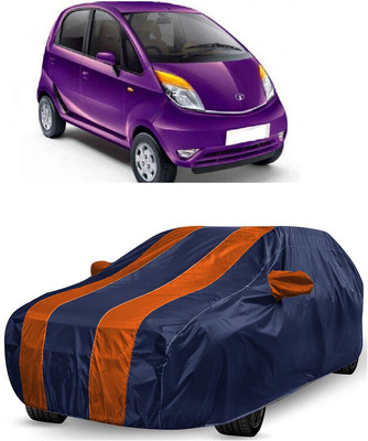 ANTOFY Car Cover For Tata Nano LX (With Mirror Pockets)(Orange, Blue)