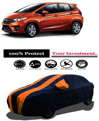 Amexride Car Cover For Honda Jazz (With Mirror Pockets)(Orange)