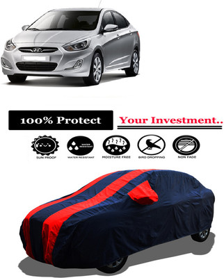 Amexride Car Cover For Hyundai Accent 1.6i (With Mirror Pockets)(Red)
