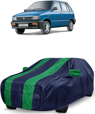 ANTOFY Car Cover For Maruti 800 AC BSII (With Mirror Pockets)(Green, Blue)