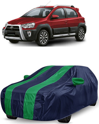 ANTOFY Car Cover For Toyota Etios Cross 1.5L V (With Mirror Pockets)(Green, Blue)