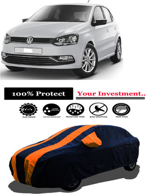 Amexride Car Cover For Volkswagen Polo 1.5 TDI Comfortline (With Mirror Pockets)(Orange)