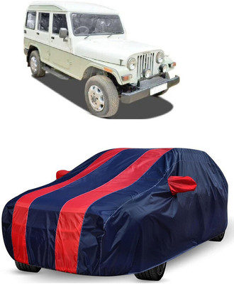 ANTOFY Car Cover For Mahindra Marshal Commander 7505 (D) (With Mirror Pockets)(Red, Blue)
