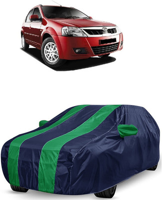 ANTOFY Car Cover For Mahindra E Verito D2 Electric (With Mirror Pockets)(Green, Blue)