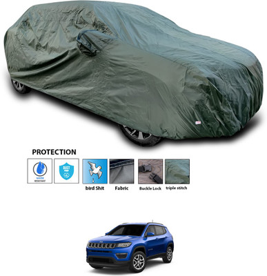 GOSHIV-car and bike accessories Car Cover For Jeep Compass Facelift (With Mirror Pockets)(Green)