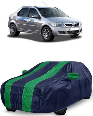 ANTOFY Car Cover For Mahindra E Verito D6 Electric (With Mirror Pockets)(Green, Blue)