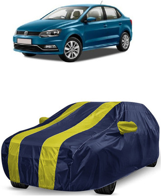 ANTOFY Car Cover For Volkswagen Ameo GT 1.5 TDI Diesel (With Mirror Pockets)(Yellow, Blue)