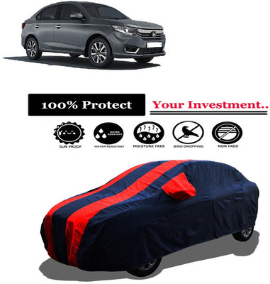 Amexride Car Cover For Honda Amaze S CVT i-VTEC (With Mirror Pockets)(Red)