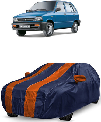 ANTOFY Car Cover For Maruti 800 AC BSII (With Mirror Pockets)(Orange, Blue)