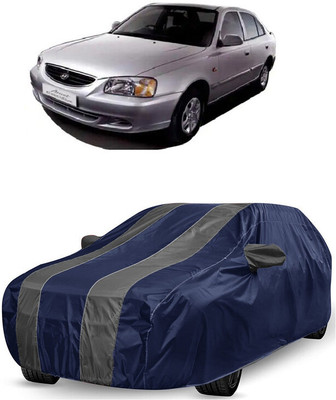 ANTOFY Car Cover For Hyundai Accent Viva GLX (With Mirror Pockets)(Grey, Blue)