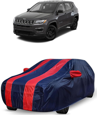 ANTOFY Car Cover For Jeep Compass 1.4 Limited Plus Petrol (With Mirror Pockets)(Red, Blue)