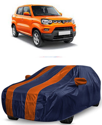 ANTOFY Car Cover For Maruti Suzuki S-Presso LXi (O) (With Mirror Pockets)(Orange, Blue)