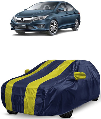 ANTOFY Car Cover For Honda City 1.3i (With Mirror Pockets)(Yellow, Blue)