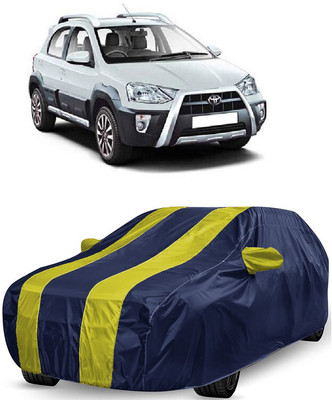 ANTOFY Car Cover For Toyota Etios Cross 1.4L GD Diesel (With Mirror Pockets)(Yellow, Blue)
