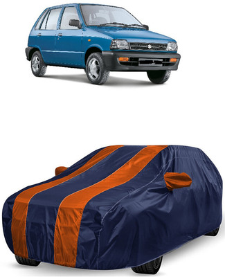 ANTOFY Car Cover For Maruti 800 AC Uniq (With Mirror Pockets)(Orange, Blue)