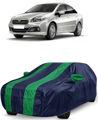 ANTOFY Car Cover For Fiat Linea Power Up 1.3 Dynamic Diesel (With Mirror Pockets)(Green, Blue)