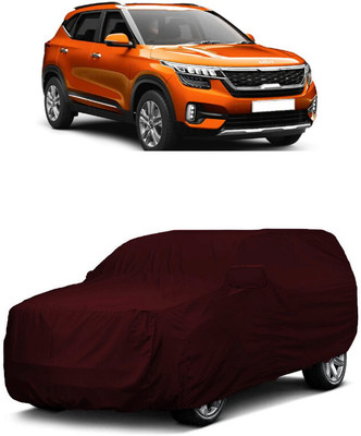 ANTOFY Car Cover For Kia Seltos HTX CVT 1.5 Dual Tone (With Mirror Pockets)(Maroon)