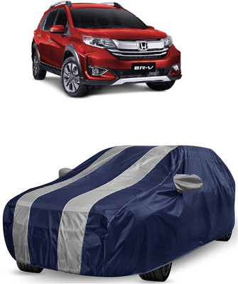 ANTOFY Car Cover For Honda BRV (With Mirror Pockets)(White, Blue)