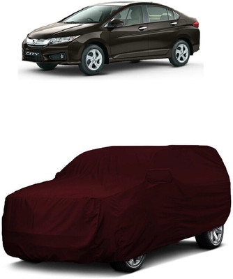 ANTOFY Car Cover For Honda City i DTec VX Option BL (With Mirror Pockets)(Maroon)