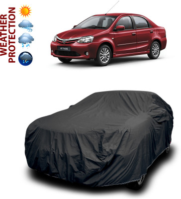 PAGORA Car Cover For Toyota Etios (With Mirror Pockets)(Black)