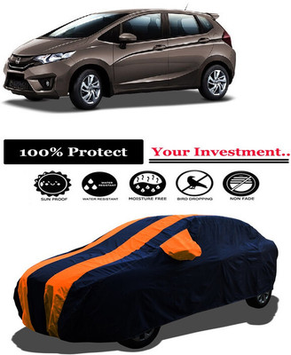 Amexride Car Cover For Honda Jazz 1.5 SV i DTEC (With Mirror Pockets)(Orange)