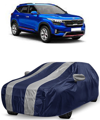 ANTOFY Car Cover For Kia Seltos HTX 1.5 Diesel (With Mirror Pockets)(White, Blue)