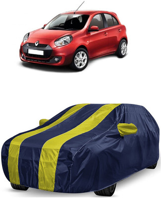 ANTOFY Car Cover For Renault Pulse (With Mirror Pockets)(Yellow, Blue)