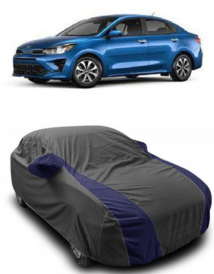 ANTOFY Car Cover For Kia Rio LX (With Mirror Pockets)(Grey, Blue)