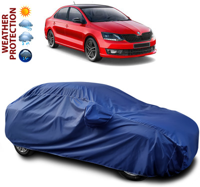 CODOKI Car Cover For Skoda Rapid (With Mirror Pockets)(Blue)