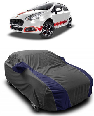 ANTOFY Car Cover For Fiat Abarth Punto 1.4 T-Jet Petrol (With Mirror Pockets)(Grey, Blue)