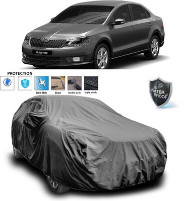 CODOKI Car Cover For Skoda Rapid (With Mirror Pockets)(Grey)