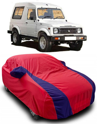 ANTOFY Car Cover For Maruti Suzuki Gypsy King (With Mirror Pockets)(Red, Blue)