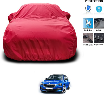 CODOKI Car Cover For Skoda Fabia (With Mirror Pockets)(Maroon)