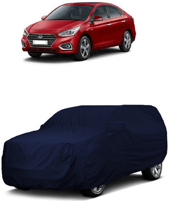 ANTOFY Car Cover For Hyundai Verna CRDi 1.6 AT SX Plus Diesel (With Mirror Pockets)(Blue)