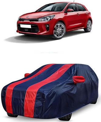 ANTOFY Car Cover For Kia Rio (With Mirror Pockets)(Red, Blue)