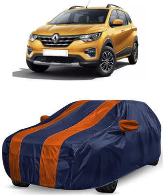ANTOFY Car Cover For Renault Triber RXL (With Mirror Pockets)(Orange, Blue)
