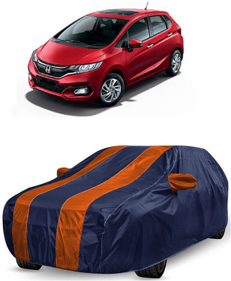 ANTOFY Car Cover For Honda Jazz 1.2 S AT i VTEC (With Mirror Pockets)(Orange, Blue)
