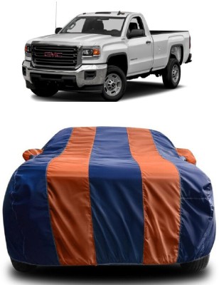 SUGASHRI Car Cover For Chevrolet Silverado 6.0L (With Mirror Pockets)(Orange, Blue)