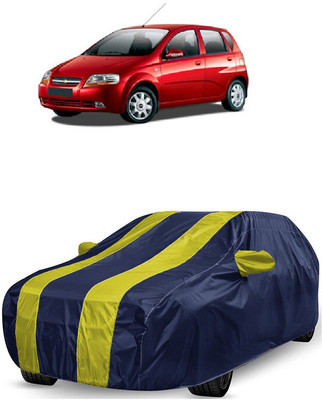ANTOFY Car Cover For Chevrolet Aveo Uva (With Mirror Pockets)(Yellow, Blue)