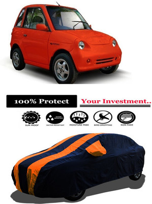 Amexride Car Cover For Mahindra Reva i (With Mirror Pockets)(Orange)