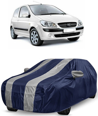 ANTOFY Car Cover For Hyundai Getz Prime (With Mirror Pockets)(White, Blue)
