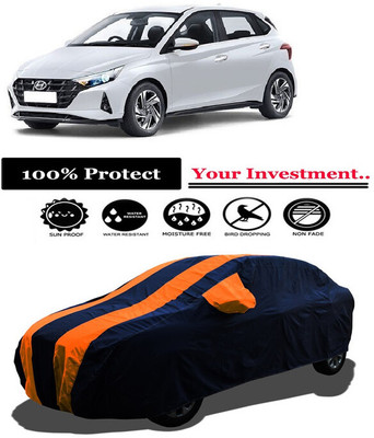 Amexride Car Cover For Hyundai i20 Sportz (With Mirror Pockets)(Orange)