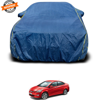 PAGORA Car Cover For Hyundai Fluidic Verna 4S (With Mirror Pockets)(Blue)
