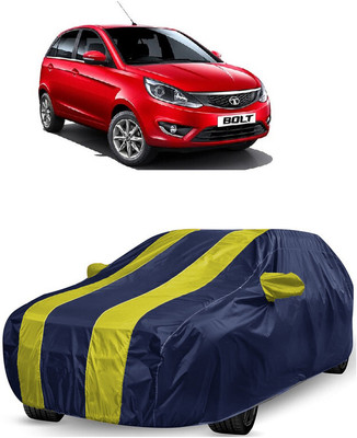 ANTOFY Car Cover For Tata Bolt (With Mirror Pockets)(Yellow, Blue)