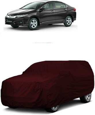 ANTOFY Car Cover For Honda City i DTec S (With Mirror Pockets)(Maroon)