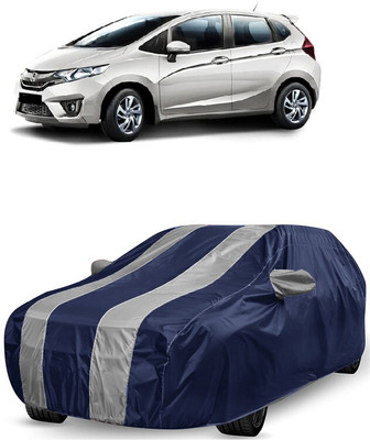 ANTOFY Car Cover For Honda Jazz 1.5 VX i DTEC (With Mirror Pockets)(White, Blue)